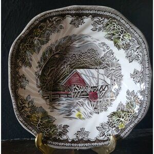 Vintage Johnson Brothers The Friendly Village Square Cereal Bowl "Sugar Maples"